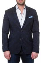 Men's Maceoo Descartes Jacquard Linen & Cotton Blend Sport Coat (m) - Blue