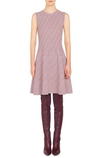 Women's Akris Punto Houndstooth Knit Dress - Burgundy
