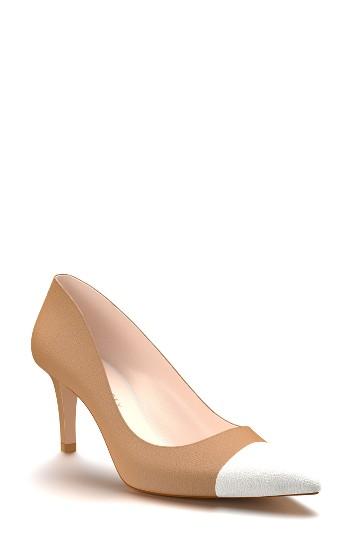 Women's Shoes Of Prey Cap Toe Pump B - Beige