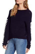 Women's Michael Stars Lace-up Sleeve Sweater - Blue