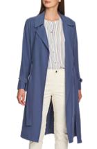 Women's 1.state Soft Twill Belted Trench Coat - Blue