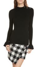 Women's Milly Gem Detail Ribbed Sweater, Size - Black