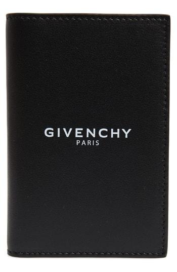 Men's Givenchy Bifold Leather Card Case - Black