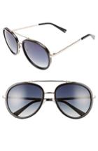 Women's Kendall + Kylie Jules 58mm Aviator Sunglasses - Shiny Black/ Shiny Gold