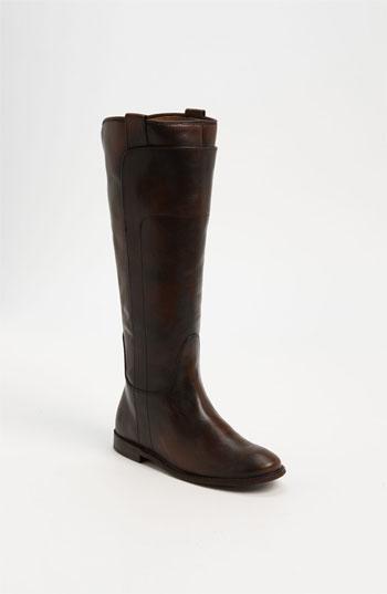Frye 'paige' Tall Riding Boot Womens Dark Brown Brush Off Leather