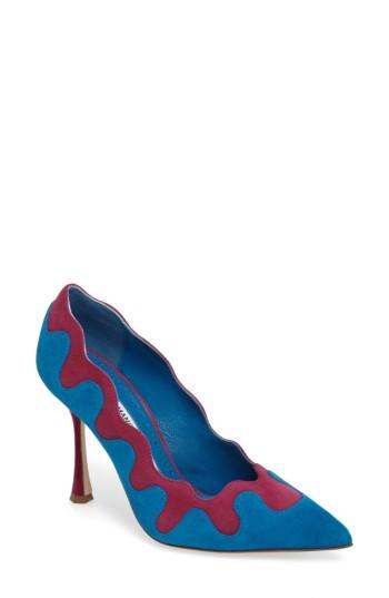 Women's Manolo Blahnik Ulderica Pointy Toe Pump Us / 36eu - Blue