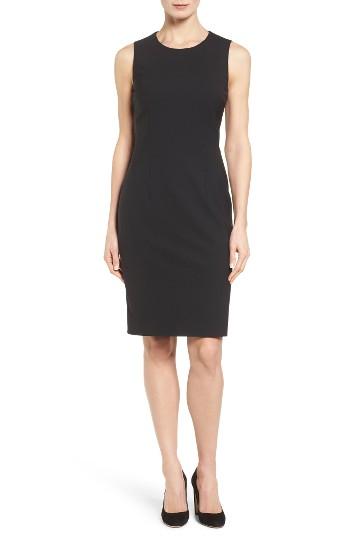 Women's Boss Dirusa Sleeveless Stretch Wool Sheath Dress - Black