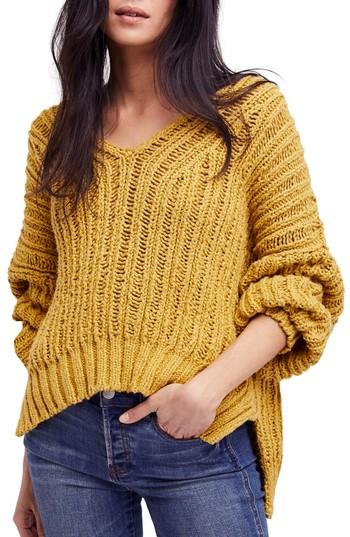 Women's Free People Infinite V-neck Sweater - Yellow