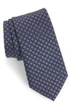 Men's Salvatore Ferragamo Empol Geometric Silk Tie, Size - Blue