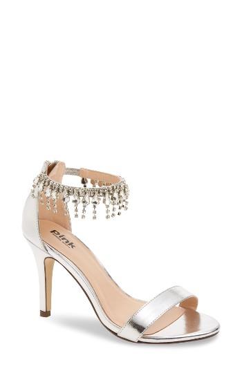 Women's Pink Paradox London Tamara Crystal Ankle Strap Sandal M - Metallic