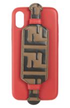 Fendi Logo Iphone X Leather Case - Red