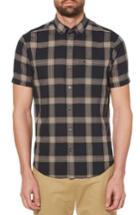 Men's Original Penguin Textured Lawn Plaid Shirt - Blue