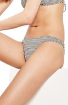 Women's Topshop Metallic Stripe Bikini Bottoms Us (fits Like 0) - Grey