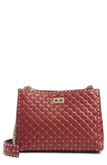 Valentino Rockstud Spike Quilted Lambskin Leather Shoulder Bag -