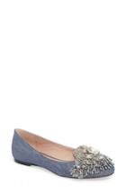 Women's James Chan Fiona Embellished Flat M - Blue