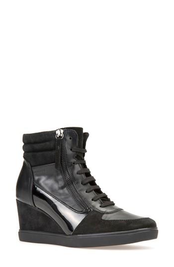 Women's Geox Eleni Lace-up Wedge Bootie Us / 38eu - Black