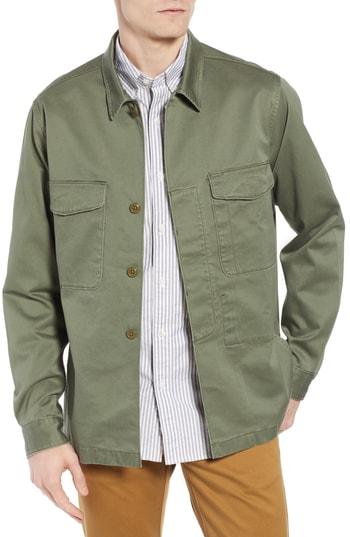 Men's J.crew Regular Fit Military Shirt Jacket - Green