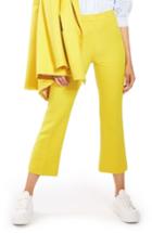 Women's Topshop Crop Kick Flare Trousers Us (fits Like 0) - Yellow