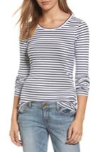 Petite Women's Caslon Long Sleeve Scoop Neck Cotton Tee P - White