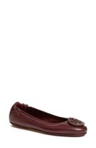 Women's Tory Burch 'minnie' Travel Ballet Flat M - Red