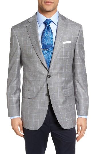 Men's David Donahue Connor Classic Fit Windowpane Wool Sport Coat