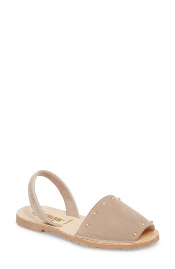 Women's Solillas Pyramid Stud Flat Sandal Us / 36eu - Grey