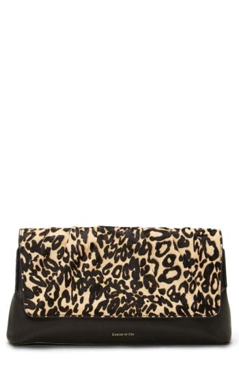 Louise Et Cie Aisa Genuine Calf Hair Clutch - Brown