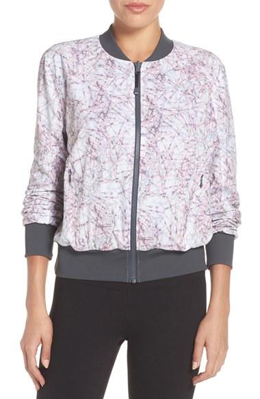 Women's Zella Street To Studio Reversible Bomber Jacket - White