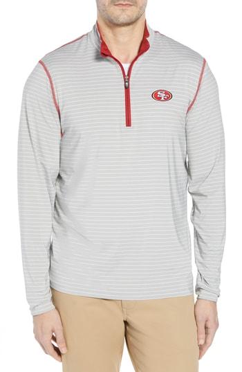 Men's Cutter & Buck Meridian - San Francisco 49ers Regular Fit Half Zip Pullover - Red