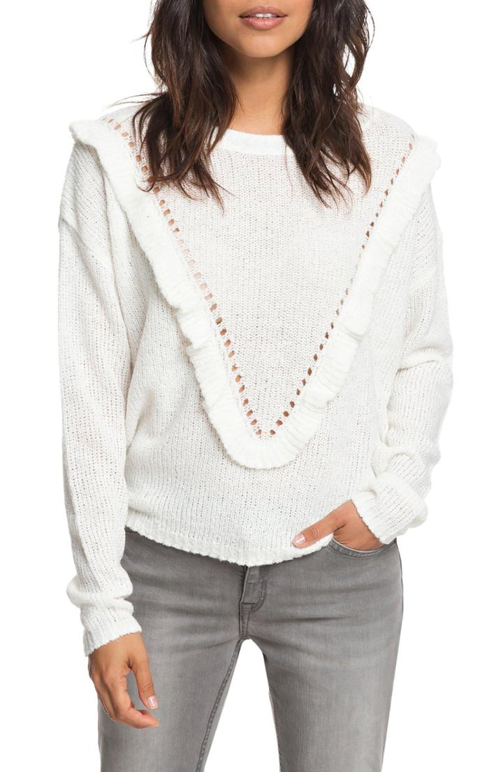 Women's Roxy One Fine Stay Ruffle Sweater