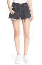 Women's Re/done 'the Black High Rise' Reconstructed Denim Shorts - Black