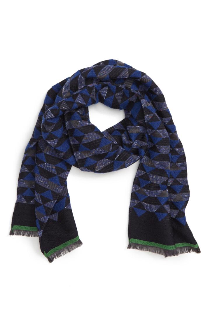 Men's Paul Smith Geometric Print Wool & Silk Blend Scarf