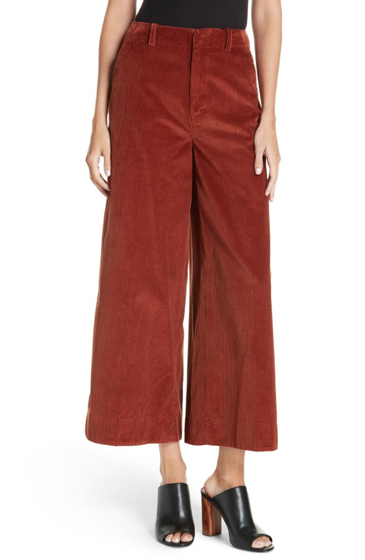 Women's Elizabeth And James Oakley Crop Wide Leg Corduroy Trousers