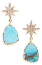 Women's Serefina Pave Turquoise Drop Earrings