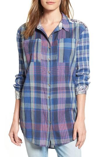 Women's Caslon Plaid & Floral Tunic Shirt