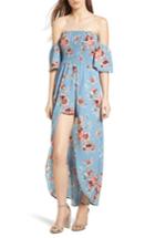 Women's Mimi Chica Off The Shoulder Maxi Romper - Blue