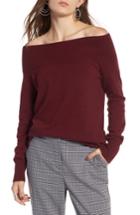 Women's Treasure & Bond Off The Shoulder Sweater, Size - Red