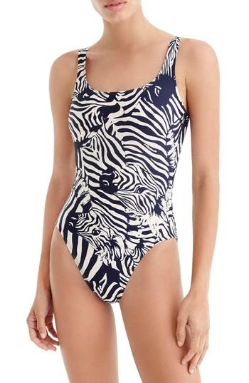 Women's J.crew Ratti Zebra One-piece Swimsuit - Blue