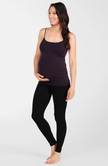 Women's Tees By Tina Micro Rib Maternity Leggings, Size - Black