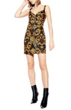 Women's Topshop Chain Print Denim Dress Us (fits Like 0) - Black