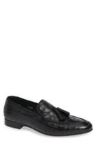 Men's Mezlan Conte Tassel Ostrich Leather Loafer .5 M - Black