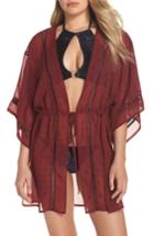 Women's Leith Side Slit Kimono Cover-up - Red