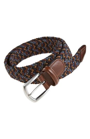 Men's Andersons Multi-color Stretch Woven Leather - Brown Multi