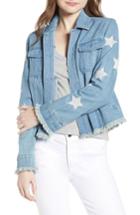 Women's Cupcakes And Cashmere Affleck Embroidered Star Denim Jacket, Size - Blue