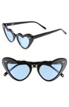 Women's Takesh J'adore 46mm Heart Sunglasses - Black/ Blue