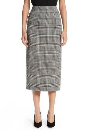 Women's Victoria Beckham Prince Of Wales High Waist Pencil Skirt Us / 10 Uk - Black