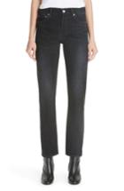 Women's Balenciaga Twist Hem Straight Leg Jeans - Black