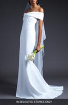 Women's Cushnie Knotted Off The Shoulder Column Wedding Dress, Size In Store Only - White