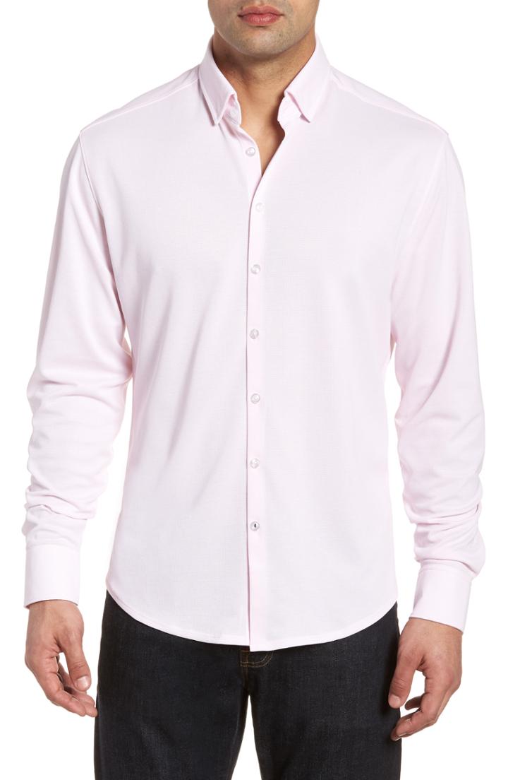 Men's Stone Rose Knit Sport Shirt - Pink