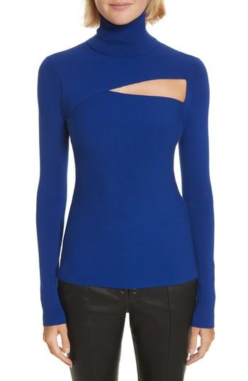 Women's A.l.c. Camden Cutout Turtleneck Sweater - Blue